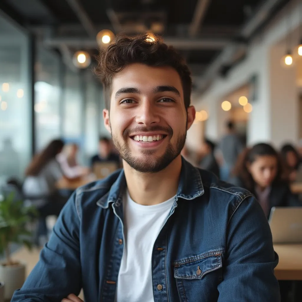 Emprendedor argentino en su startup exitosa